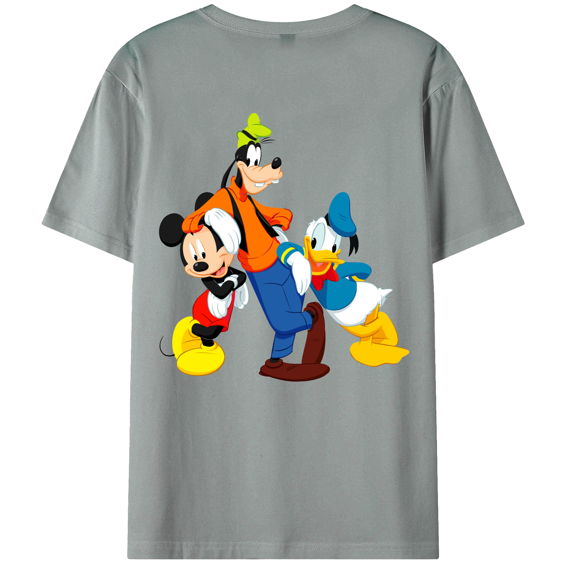 ミッキーマウス Mickey Mouse 綿100％ メンズ半袖Tシャツ（バックプリント） 通気性
